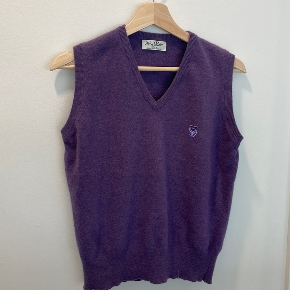 Peter Scott 75% Wool 25% Angora Purple Blue Sweater Vest - Size 38